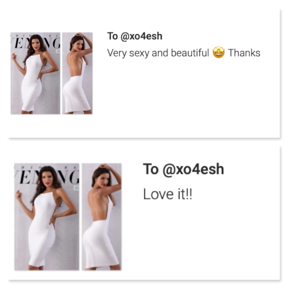 Bandage Backless Slim White Midi Dress - Picture 13 of 13